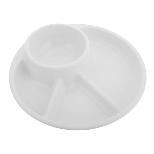 iplusmile Placa de rejilla reductora de grasa plato de cena plato de bandeja para servir bocadillos bandeja de servicio dividida plato de merienda de fiesta plato de bebé el plastico blanco