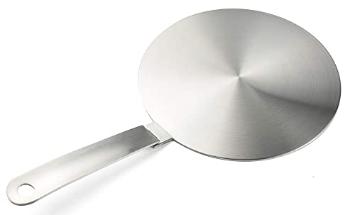RUNZI - Adattatore a induzione, disco convertitore per piastra di cottura a induzione, piastra di diffusione di calore, con manico e base separabili, 20 cm