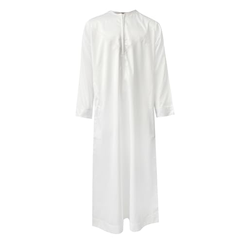 Gum & Berries Boys Abaya Thawb Dress School Madrasah Collarless White