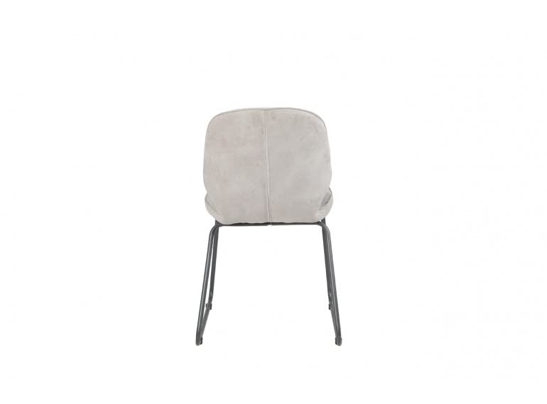 Belhome Chaise en suédine avec piétement Luge Gris - 4 Coloris - Luge - Gris