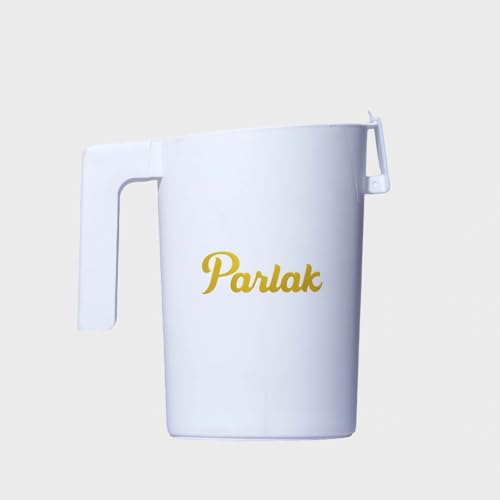 Image of Milk and Oil Packet Holder, Plastic Kitchen Organizer with Handle, Cylindrical Spill-Proof Pouring Container (White, Large)