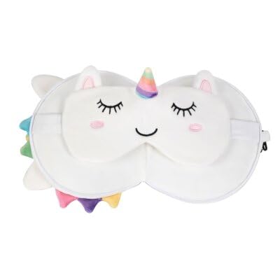 Coussin Voyage Avec Masque Intégré I-TOTAL - Licorne, Pliable Avec Crochet
