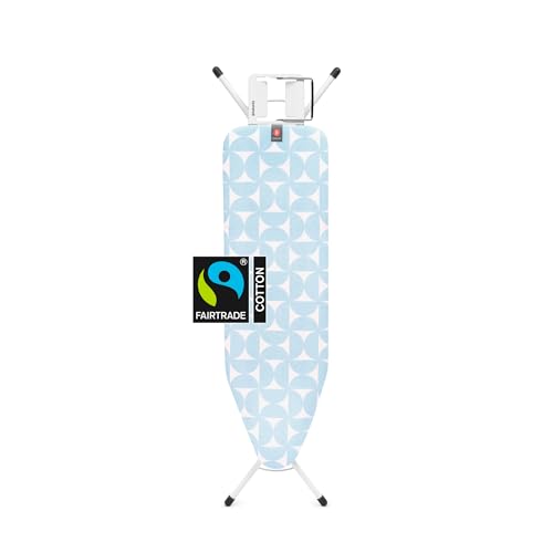 Brabantia Size B Ironing Board (49x15 in) 7 Height Options, Adjustable Steam Iron Rest Holder (Fresh Breeze) Non-Slip Feet, Anti-Collapse Child Locks