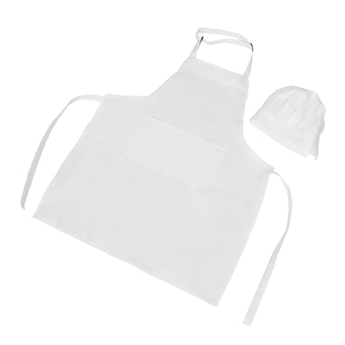 Hohopeti Delantal De Cocina Ajustable Delantal De Poliéster White