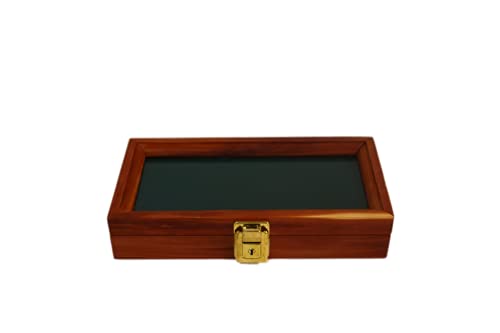 Wood Display Case for Collectibles, Knives, Arrowheads, Pins, Medals and More (10 x 5 x 2, Cedar)