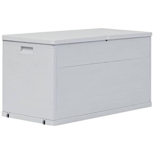 vidaXL Boîte de Rangement de Jardin 420 L Gris Clair Coffre Stockage Extérieur