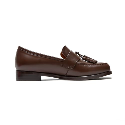 Image of ONEENO Women's Casual Flat Leather Tassel Loafer