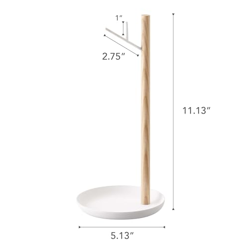 Yamazaki 2411 Tosca Banana Stand, White, Steel/Wood, 13 x 13 x 28 cm – Image 6