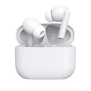 Wireless Earbuds Bluetooth 5.1 TWS Earphones Full Touch Control Headphones Built-in Microphone Immersive Sound Quality Ensure Fast Stable & Connection Smart LED Headset Sports Bud (White)