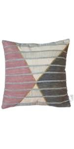 Image of Beautiful Aari and Gold dori Work Design Cushion Cover in Slub Fabric (Multicolor). Size 16''X16'' (Pack of 1)