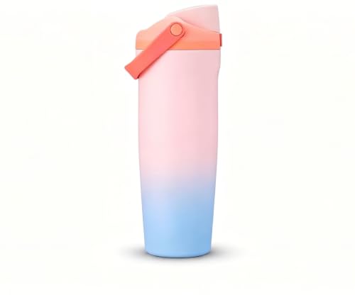 Image of CYNVEXA Personalized with Your Name, Tumbler with lid and Straw 900ML Cup Stainless Steel Vacuum Insulated Tumbler for Water, Iced Tea or Coffee,Office Gym Travelling (Ombre Pink to Blue)