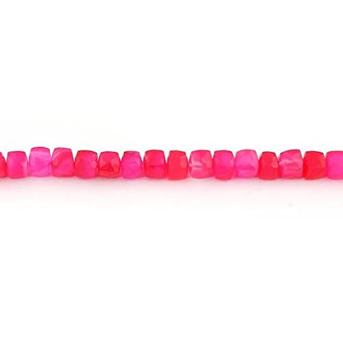 Calcédoine rose facetée 6mm 7mm perles briolettes cubes pour fil bijoux Sb3437