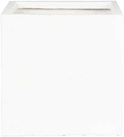 IDEALIST Large Flower Outdoor Garden Planter Floor Pot with Drainage Hole Contemporary Light Concrete Square Box L50 W50 H50.5 cm Grey, 126 ltrs.