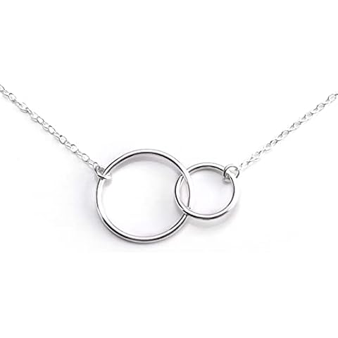 925 Sterling Silver Sisters Interlocking Circles Necklace, Sister Birthday Gifts From Sister, Big Sister Gift, Great Gift Idea Cover