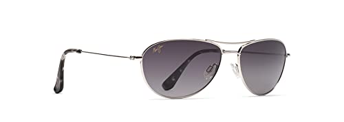 Maui Jim unisex adult Baby Beach Sunglasses, Silver/Neutral Grey Polarized, 7 US2