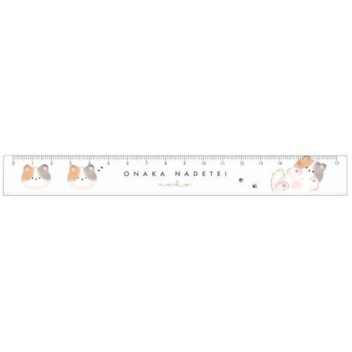 クラ120778 【オリジナル】【うちのねこちゃん】スリム17cm定規【おなかなでて】【動物】【アニマル】【ものさし】【文房具】【学校】【勉強】【雑貨】【グッズ】【かわいい】