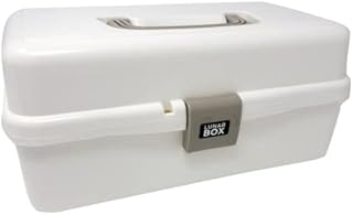 Lunar Box, 3 Layer Cantilever Arts, Sewing and Crafts Storage Box, Organiser Artists Caddy (White)