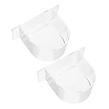 Kisangel 2 STÜCK Teiliges Vogelfutternapf aus Transparentem Dickem Kunststoff Halbrunde Futterbox...