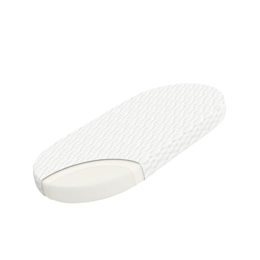 WELLZEE Oval Bassinet Mattress 30"x15"x2", Fit for Dream On Me Lacy Portable, Baby Delight Go Slumber & Beside Doze and Most Oval Moses Bassinet, 100% Breathable Cover, Waterproof Linings