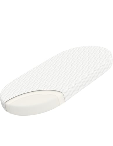Image of WELLZEE Oval Bassinet Mattress 30 inchx15 inch, Fit for Dream On Me Karley, Dream On Me Lacy Portable, Delta Children Curve and Most Oval Moses Bassinet, 100% Breathable Cover, Water Resistant Linings