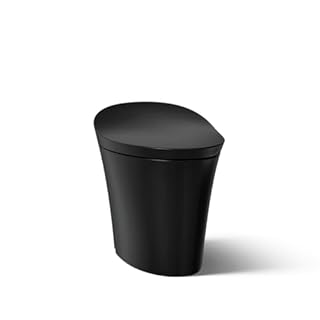 Kohler K-5401-PA Veil Dual Flush One Piece Elongated Chair Height Intelligent Toilet - Seat Included with Quiet Close Lid - Honed Black