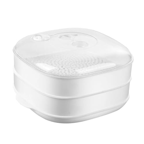 CHICAMPERA 電子レンジ対応プラスチック製二重スチーマー 蓋付き耐熱蒸し器 野菜 肉 魚加熱用 環境保護素材使用 キッチン用調理器具