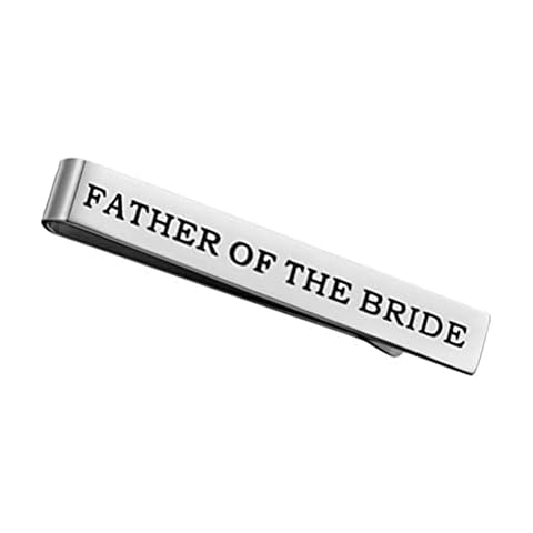 PRETYZOOM Krawattenklammern Father of The Bride I Love You First Brautvater Krawattennadel Tie Clip Krawatte Clips für Tochter Hochzeit Jahrestag Verlobung Cover