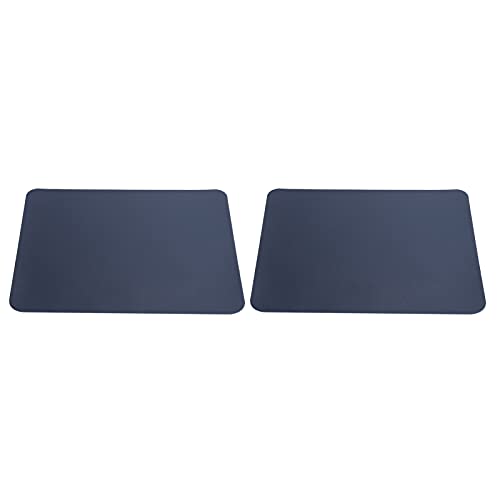 2Pcs 27x21cm Mouse Pad,High‑end Drafting Table Mat,PVC Leather Waterproof Mice Protector for Home Office Computer Accessories,Gaming Mousepad (Dark Blue)