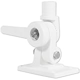 Five Oceans Marine VHF Antenna Mount, Folding Antenna Mount with Adjustable Ratchet, Fits All Standard 1-inch Marine Antennas, White Nylon - FO4766