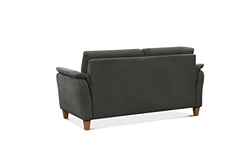 CAVADORE 3er-Sofa Palera mit Federkern / Kompakte Dreisitzer-Couch im Landhaus-Stil / passender Sessel und Hocker optional / 179 x 89 x 89 / Mikrofaser, Grau – Bild 6