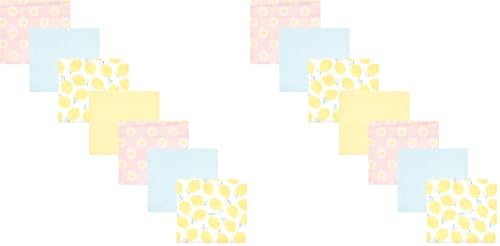 Image of Hudson Baby Unisex Baby Cotton Poly Flannel Receiving Blankets Bundle, Lemon Daisy, One Size (Pack of 2)
