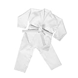 IMIKEYA Karateanzug Weiß Taekwondo Anzug für Erwachsene Robustes Atmungsaktives Martial Arts...