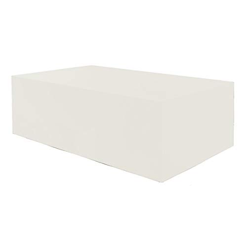 Planesium Premium Gartentisch Schutzhülle Gartenmöbel Abdeckung Hülle Haube Abdeckplane Garnitur wasserdicht atmungsaktiv 575g /lfm (Weiß Breite 240cm x Tiefe 140cm x Höhe 90cm)