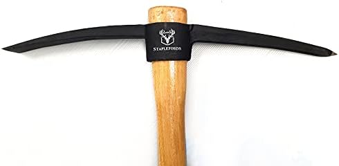 STAPLEFORDS Reinforced Steel Pick Axe & Axe BUNDLE with Shock Absorbing Hardwood Handle - 900mm length