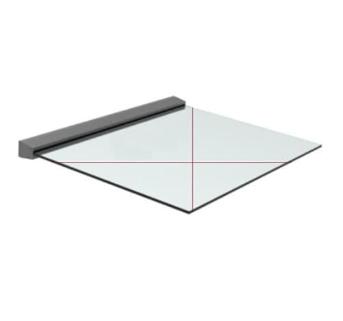 Sellon24® Aluminium Vordach Haustürvordach RAL7016 Haustür Überdachung Glasvordach ALU Tür Profil Anthrazit für Glas 12,76-21,52 mm freitragend Glasdach Leiste Eingangsüberdachung / 150 cm-SET1