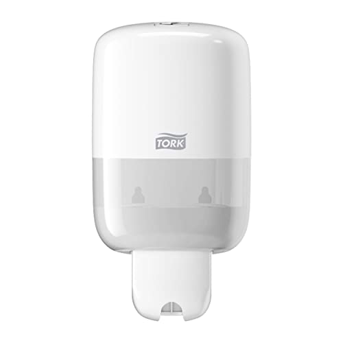 Tork Dispensador Mini para Jabón Líquido, Crema de Ducha, Loción Limpiadora de Inodoro y Desinfectante de Manos, Blanco, Compacto, Sistema de Dispensación S2 Económico, 561000