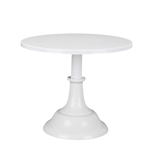 10 Inch Cake Stand Round Wedding Cake Stand Round Metal Event Party Display Stand Tower for Party Wedding Birthday (White)