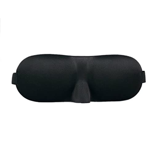 3D Contoured Eye Mask for Sleeping, Luxury Blindfold Sleep Mask with Adjustable Strap, Soft and Comfortable Night Eye Mask for Men Women, Light Blocking Eye Blinder for Travel Sleeping, Black