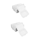 Alipis 2 Sätze Biologisch Abbaubare Lunchbox Container Wegbringen Groß Lebensmittelbehälter Essenshalter Zum Mitnehmen Boxen Zum Mitnehmen Von Lebensmitteln Papier Weiß 50 Stück * 2