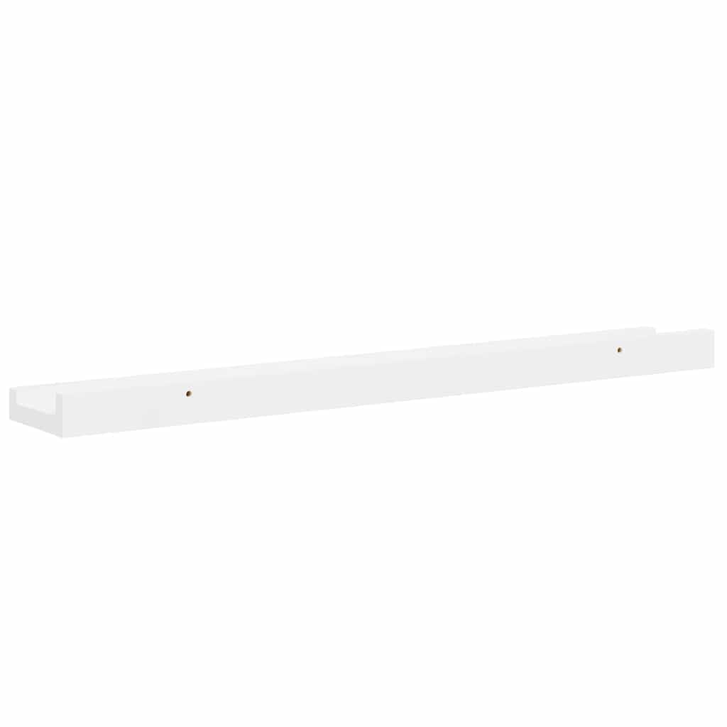 Set di 4 mensole da parete in MDF bianco lucido, 60 x 9 x 3 cm, per libri, decorazione e ordine, per soggiorno, camera da letto, cucina, ufficio