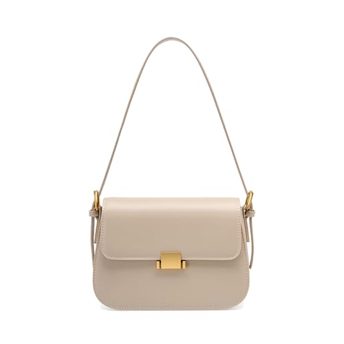 JIUFENG Genuine Leather Shoulder Bag for Women, Ladies Sleek Crossbody Messenger Bag Underarm Satchel Purse