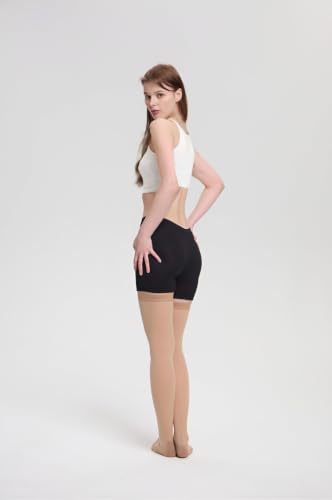 Image of ABIRAM Anti Embolism Stockings Thigh High 15-20 MmHg with Inspection Hole