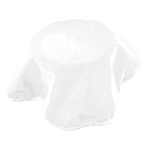 Milisten Rejilla del Barril De Lluvia para Exteriores 60 Cm De Diámetro Blanca, Cubierta Protectora De Red para Cubo De Lluvia De Jardín, Filtro contra Insectos y Hojas, Cordón Ajustable