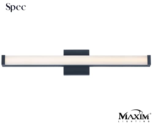 Image of Maxim Lighting Spec 30 inch Bath Vanity Light | Black Aluminum Finish | Pmma Acrylic Shade | Contemporary Indoor Light Fixture | Ideal for Bathrooms & Powder Rooms | ADA Compliant Wet Rated | 52004BK