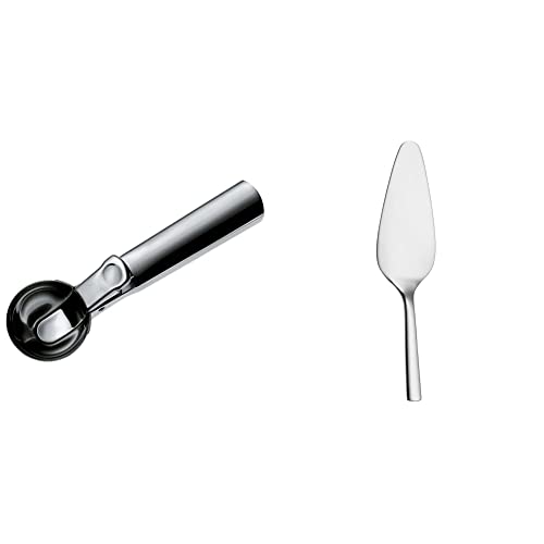 WMF Gourmet Eisportionierer 18 cm, Eislöffel mit Auswerfer, Cromargan Edelstahl poliert & Nuova Kuchenheber Tortenheber Edelstahl 23 cm, Cromargan Edelstahl poliert