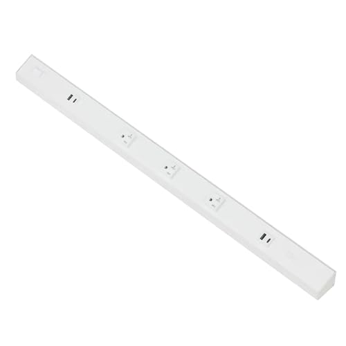 American Lighting Atom Multitoma 30 pulgadas 120V Bajo Perfil con 3 Tomas Con Protección USB-A USB-C Instalación Fija Bajo Gabinete Blanco Para Interior Modelo ATOM-120V-30-WH