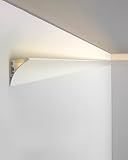 ZIMGOD Veletta LED Soffitto Canale in Alluminio per Strisce LED, Battiscopa a Parete e Soffitto, Coperchio per Binario per Strisce LED - System di Illuminazione Indiretta(1m (3.3ft))