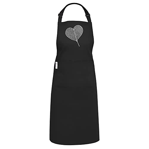 Ruvanti Aprons For Men 1 Pack - Adjustable Cotton Enriched Thicker Waterdrop Resistant With 2 Pockets Cooking Kitchen Workshop Apron For Women Men Chef Xxl Plus Size Long Lasting - Black #TOP10