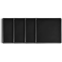 Stone Lain Grace Stoneware Appetizer Plate Set, Includes 4 Plates, Black