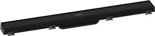 hansgrohe 56037670 RainDrain Match 700 Shower Drain Complete Set with Height-Adjustable Frame Matte Black Channel, 70 cm